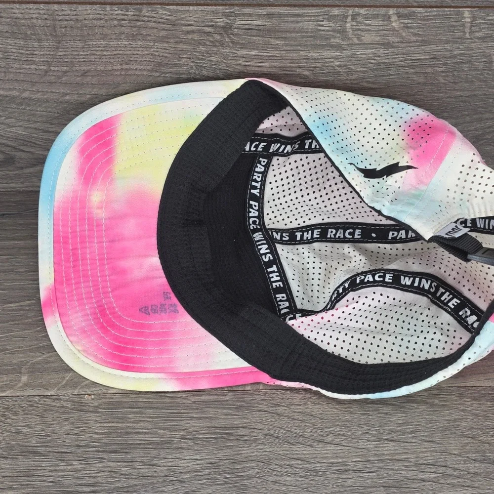 rnnr Hat Pace Cap Strap Back Pink Women Tie Dye Running Lightweight Perforated